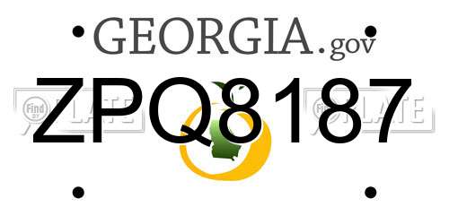 ZPQ8187 Georgia License Plate