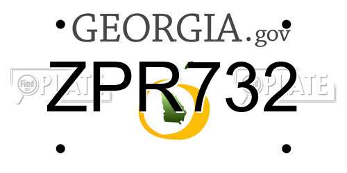 ZPR732 Georgia License Plate