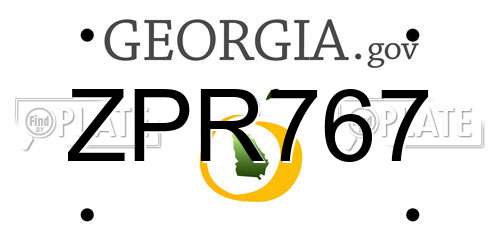 ZPR767 Georgia License Plate