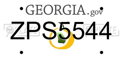 ZPS5544 Georgia License Plate