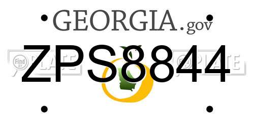 ZPS8844 Georgia License Plate