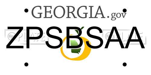 ZPSBSAA Georgia License Plate