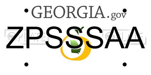 ZPSSSAA Georgia License Plate