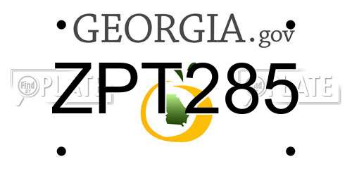ZPT285 Georgia License Plate