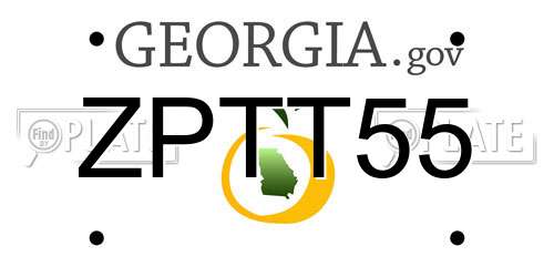 ZPTT55 Georgia License Plate