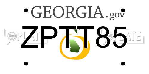 ZPTT85 Georgia License Plate