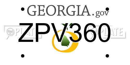 ZPV360 Georgia License Plate