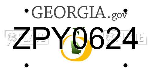 ZPY0624 Georgia License Plate