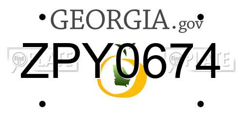 ZPY0674 Georgia License Plate