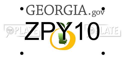 ZPY10 Georgia License Plate