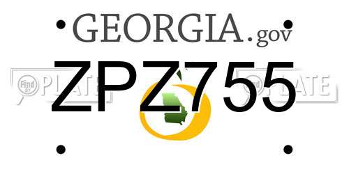 ZPZ755 Georgia License Plate