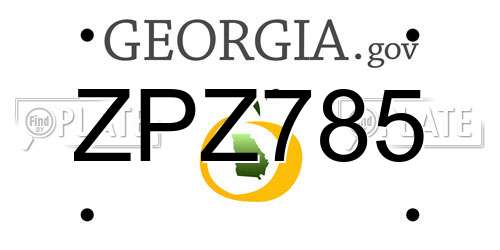 ZPZ785 Georgia License Plate