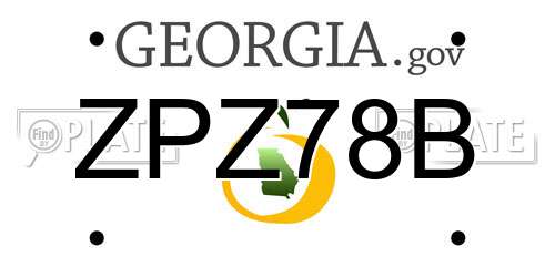 ZPZ78B Georgia License Plate