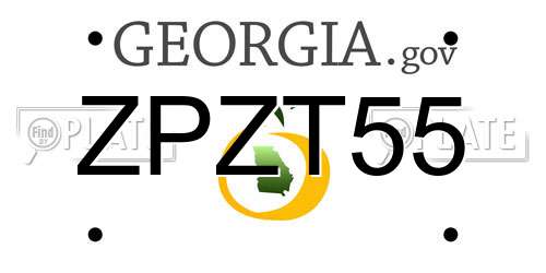 ZPZT55 Georgia License Plate
