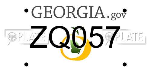 ZQ057 Georgia License Plate