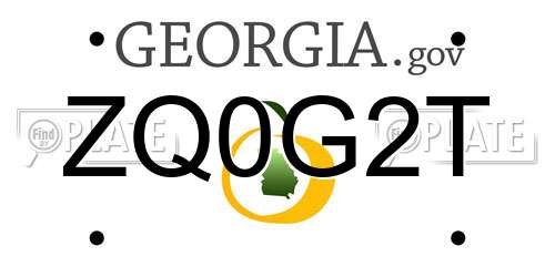 ZQ0G2T Georgia License Plate