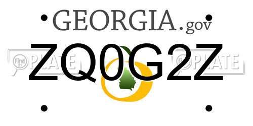 ZQ0G2Z Georgia License Plate