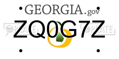 ZQ0G7Z Georgia License Plate
