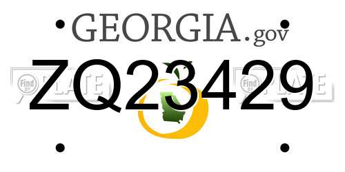 ZQ23429 Georgia License Plate