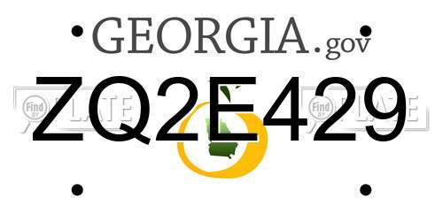 ZQ2E429 Georgia License Plate