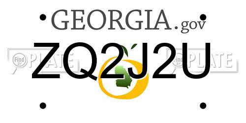 ZQ2J2U Georgia License Plate