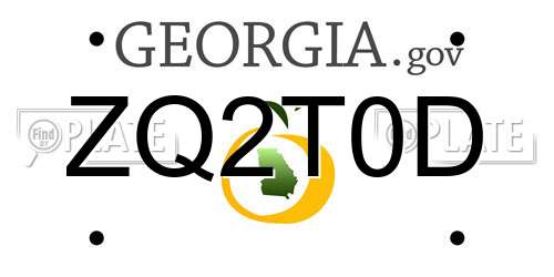 ZQ2T0D Georgia License Plate
