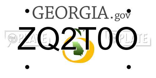 ZQ2T0O Georgia License Plate