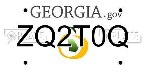 ZQ2T0Q Georgia License Plate