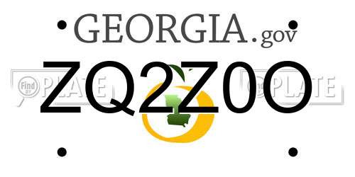 ZQ2Z0O Georgia License Plate