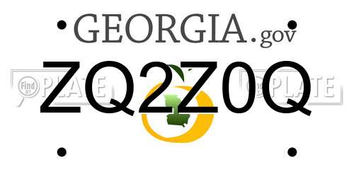 ZQ2Z0Q Georgia License Plate
