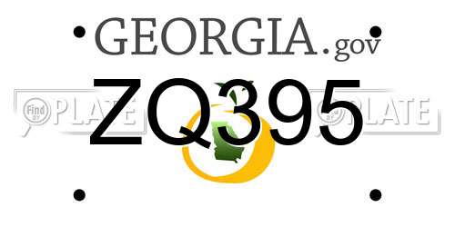 ZQ395 Georgia License Plate