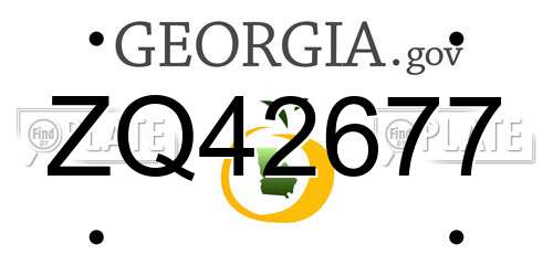 ZQ42677 Georgia License Plate