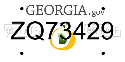 ZQ73429 Georgia License Plate