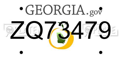 ZQ73479 Georgia License Plate