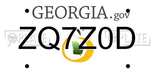 ZQ7Z0D Georgia License Plate