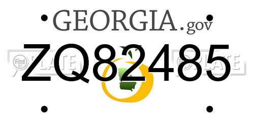 ZQ82485 Georgia License Plate