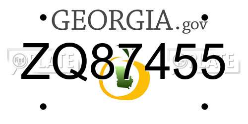 ZQ87455 Georgia License Plate