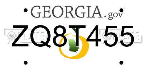 ZQ8T455 Georgia License Plate