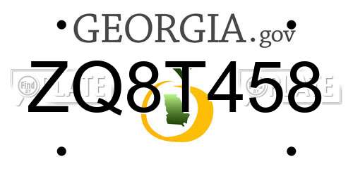 ZQ8T458 Georgia License Plate