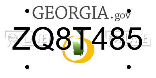 ZQ8T485 Georgia License Plate