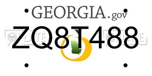 ZQ8T488 Georgia License Plate