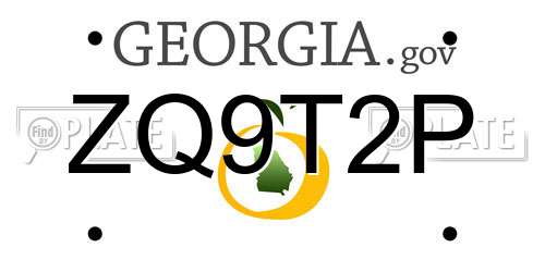 ZQ9T2P Georgia License Plate