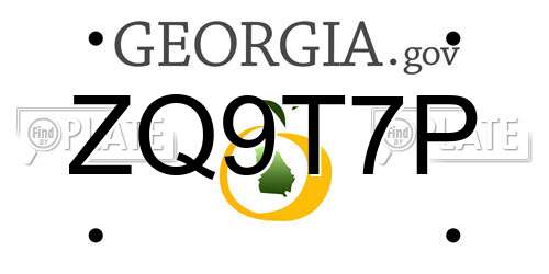 ZQ9T7P Georgia License Plate