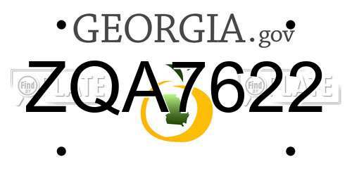ZQA7622 Georgia License Plate