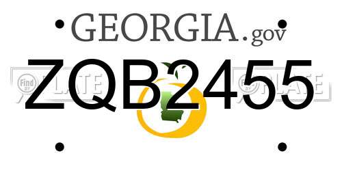 ZQB2455 Georgia License Plate