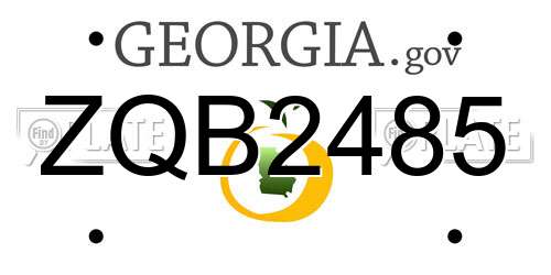 ZQB2485 Georgia License Plate