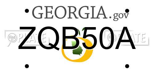 ZQB50A Georgia License Plate