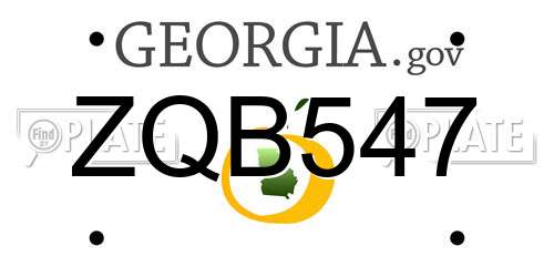 ZQB547 Georgia License Plate