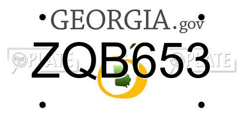 ZQB653 Georgia License Plate
