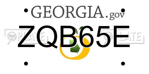ZQB65E Georgia License Plate